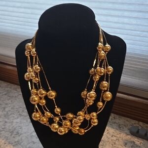 Elegant Vintage Gold Beaded Necklace